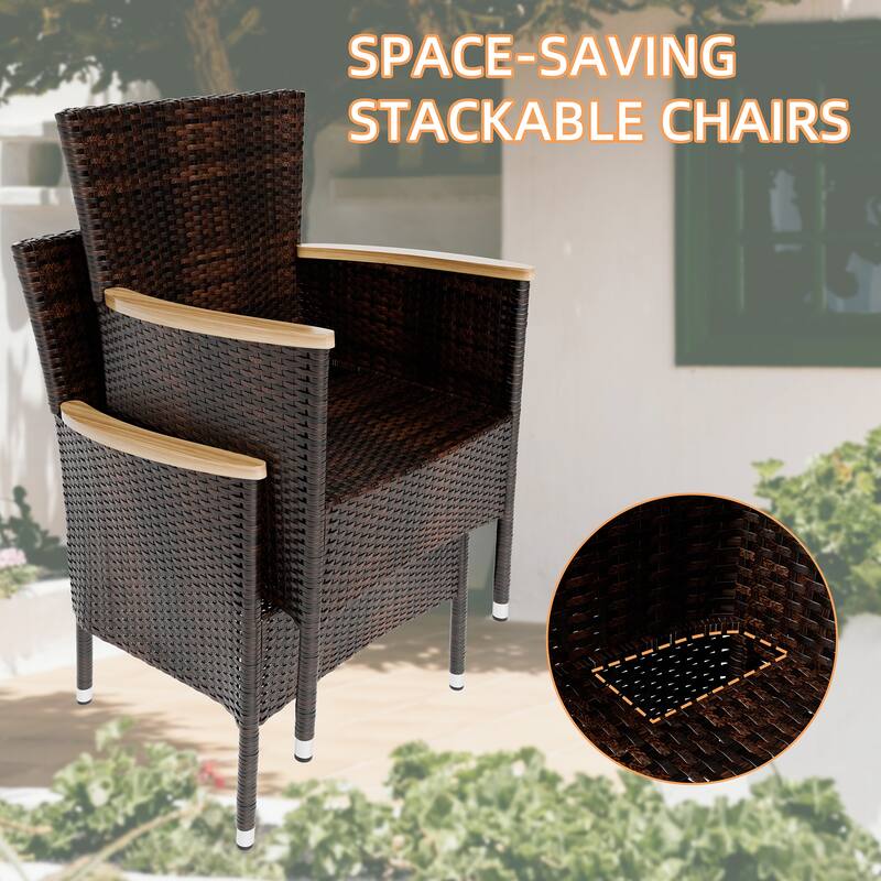 Futzca Outdoor Patio Dining Set with Table and Chairs, 5 Or 7 Pieces - N/A
