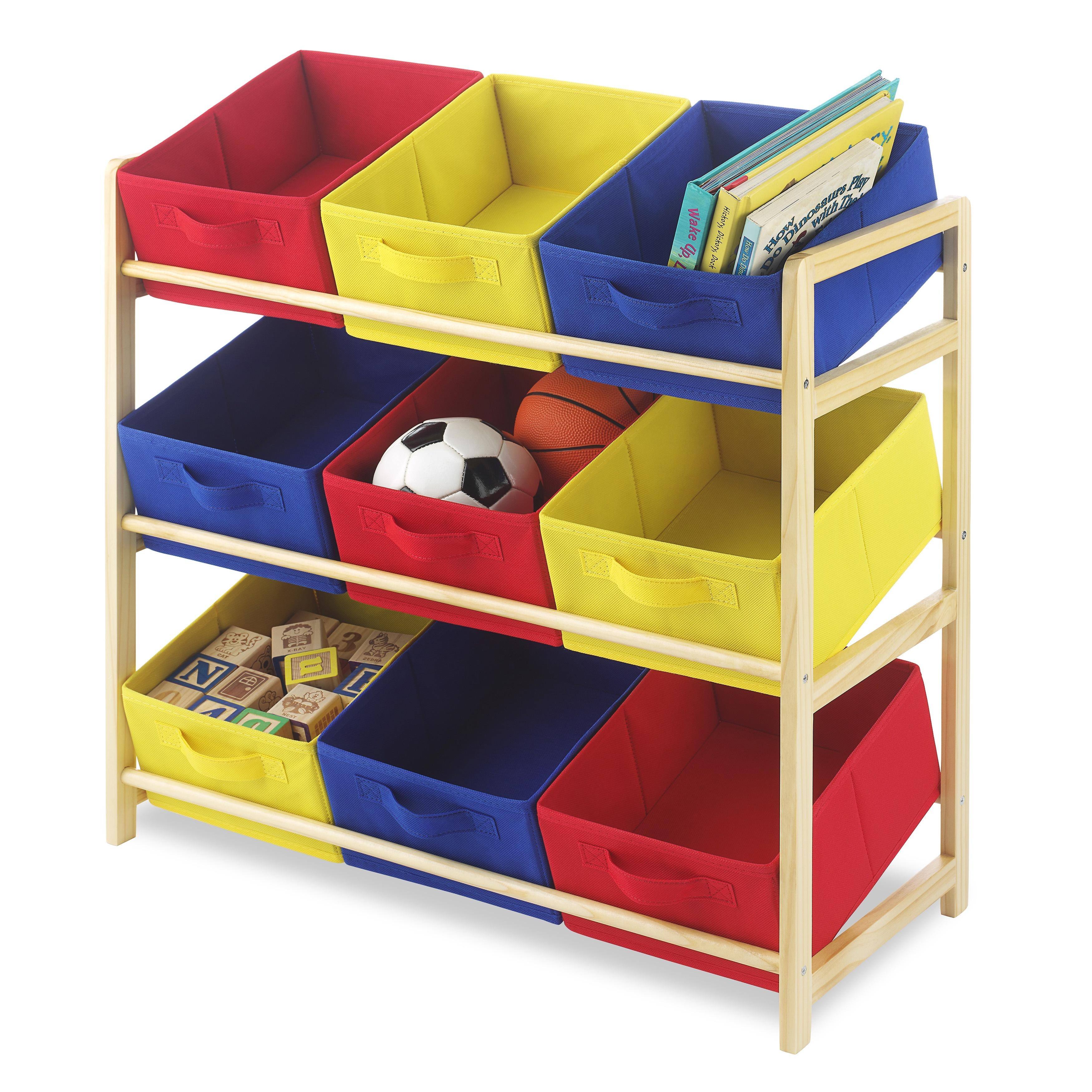 Whitmor 9Bin Kid's Organizer 3Tier Primary Colors On Sale Bed