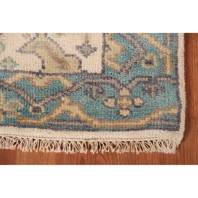 Oushak Oriental Runner Rug Hand-Knotted Floral Wool Carpet - 2'8" x 10'2"