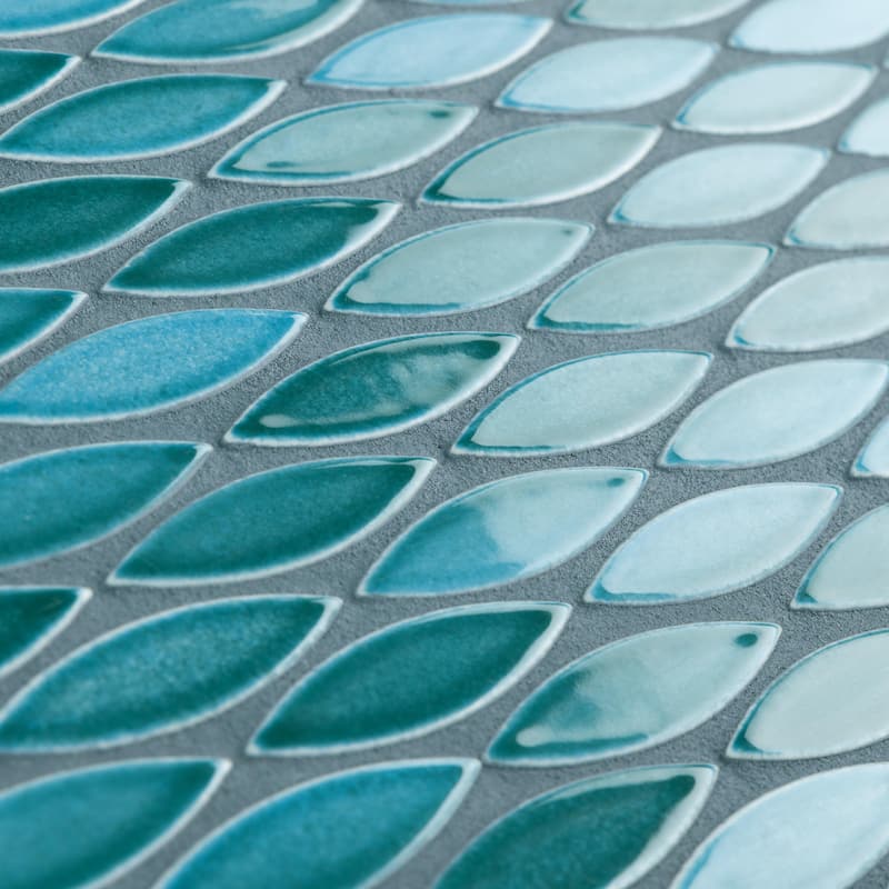 Merola Tile Pescado Glossy Agua 12" x 12-1/2" Porcelain Floor and Wall Tile