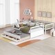 preview thumbnail 3 of 55, Separable Twin-Over-Full Bunk Bed Wooden Kids Bed with Twin Size Trundle,Guardrails,Drawers for Bedroom