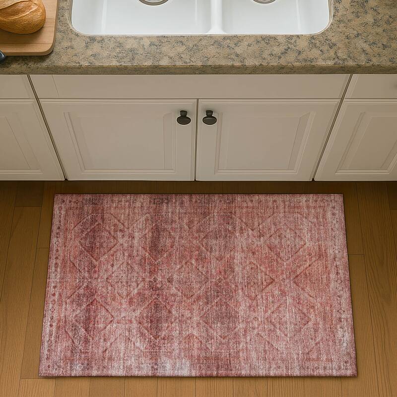 Premium Washable Super Soft Boho Moroccan Mayfield Rug - Pink - 1'8" x 2'6"