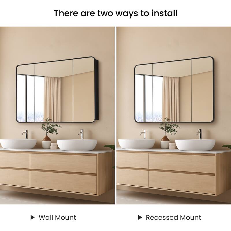 Talayuela Rectangular Aluminum Framed Medicine Cabinet with Mirror