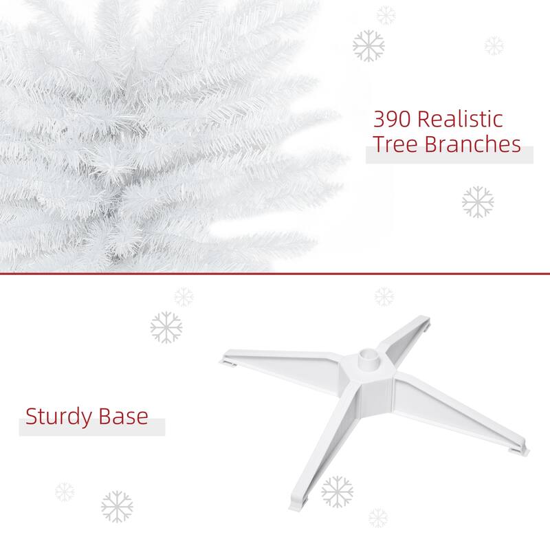 HOMCOM Artificial Pencil Tree - Slim, Realistic Branch Tips, Plastic Stand, White