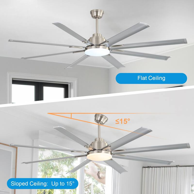 Sofucor 76/84Inch Large Industrial Ceiling Fan,Indoor/Outdoor Smart with Lights and Remote,Work with Alexa/Google