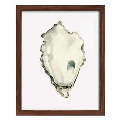 Neutral Oyster Study IV -Framed Print w/glass-Cherry Red