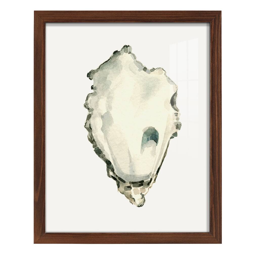 Neutral Oyster Study IV -Framed Print w/glass-Cherry Red