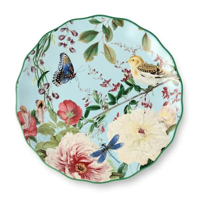 Certified International Flora Dinner Plates 10.5", Set of 4 - 10.50"W x 10.50"D x 1.00"H