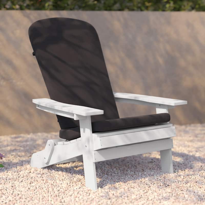 Indoor/Outdoor Folding Adirondack Chairs with Cushions - Set of 2 - 30.25"W x 34"D x 37"H