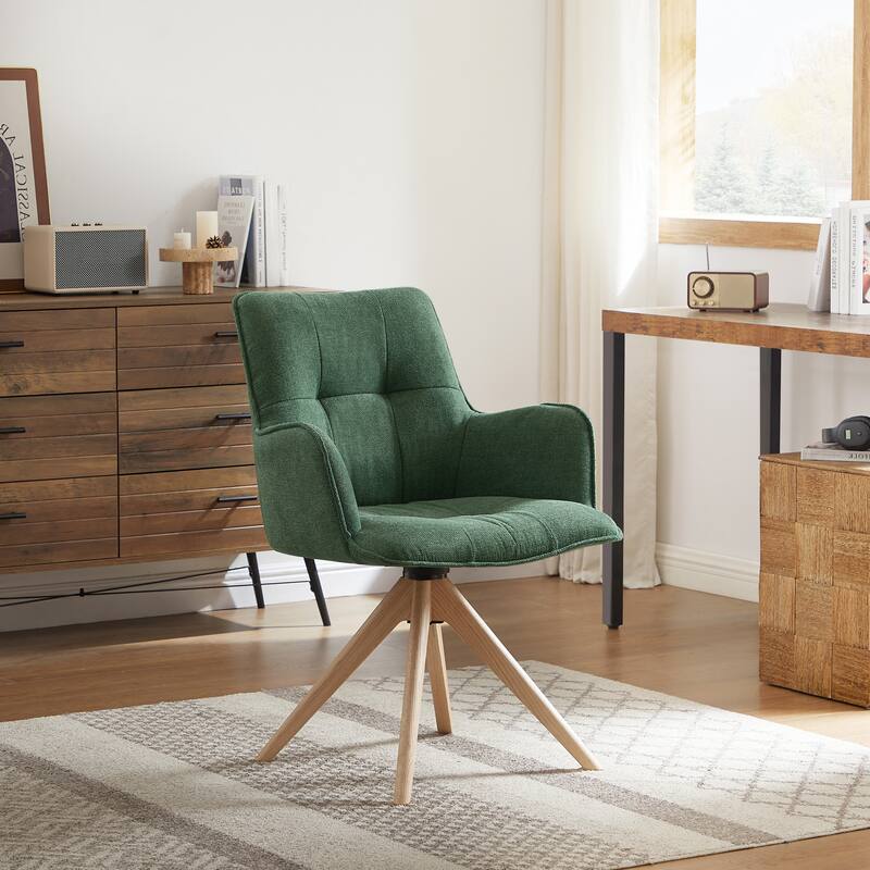 Art Leon Swivel Wood Accent Arm Chair
