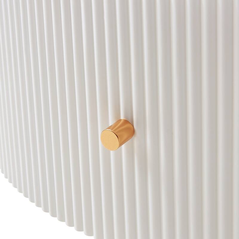 31.5" Modern Round Coffee Table with 2 large Drawers Storage Accent Table