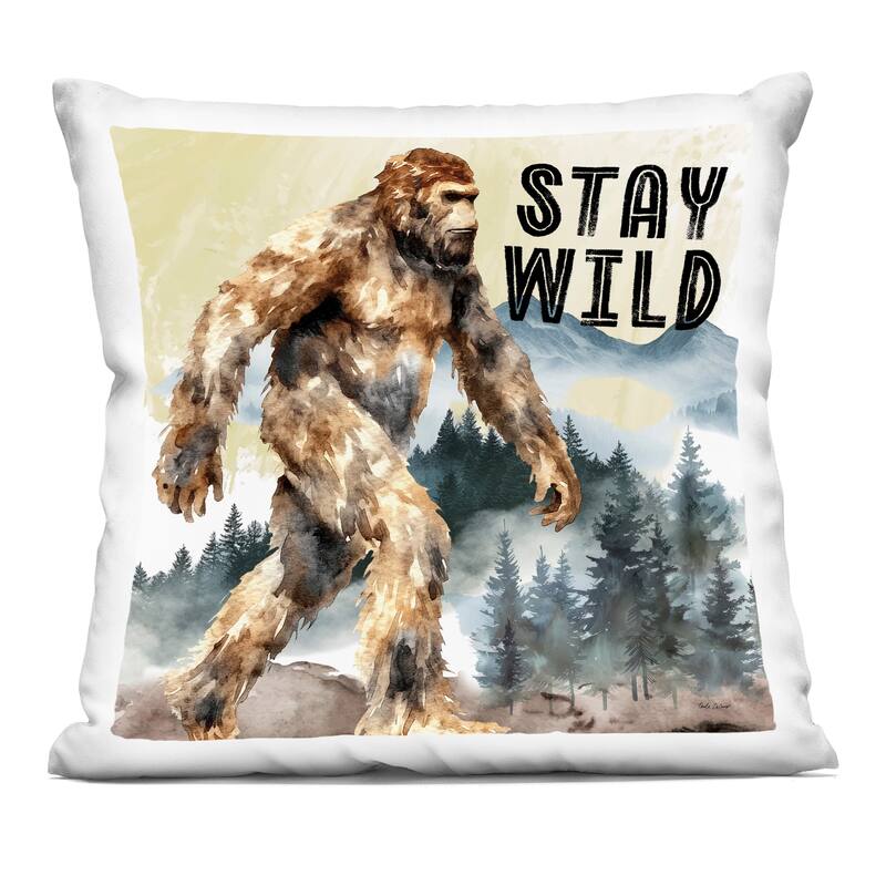 Stupell Stay Wild with Mythical Monster Decorative Printed Throw Pillow Design by Nicole DeCamp - Accent - Polyester - Yellow - Single
