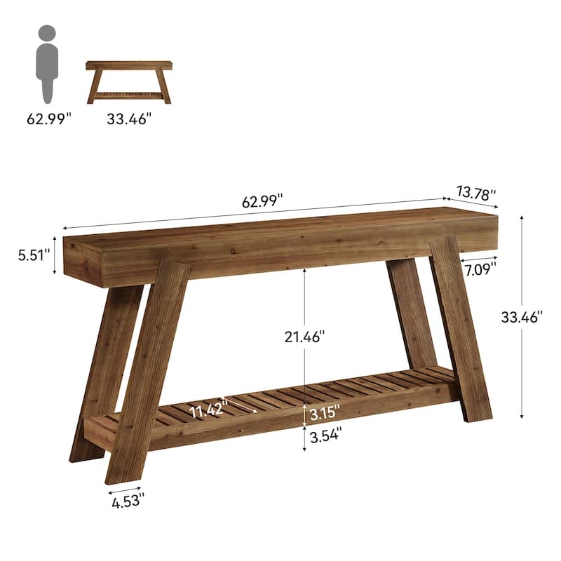Solid Wood Console Table for Entryway