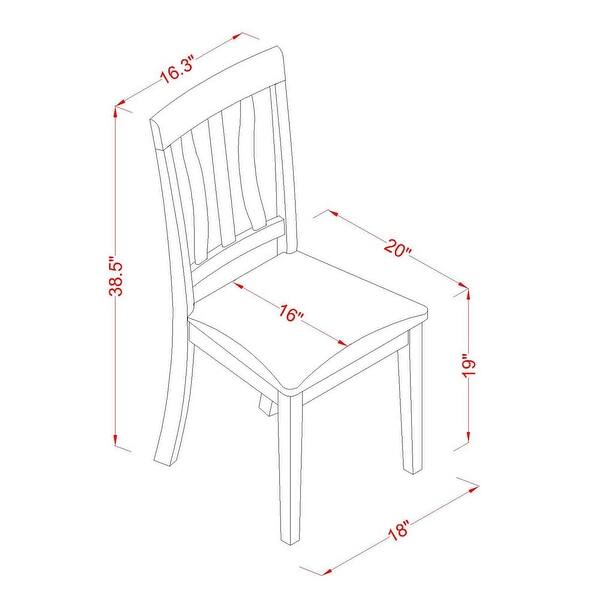 dimension image slide 0 of 3, East West Furniture 5 Piece Dining Room Furniture Set- a Round Kitchen Table and 4 Dining Chairs, Black & Cherry (Seat Options)