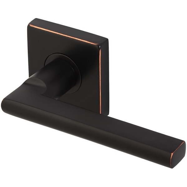 INOX SE243L472 Sunrise Privacy Door Lever Set with 2-3/4" Backset, SE Series Square Rose, and TL4 28 Degree Latch