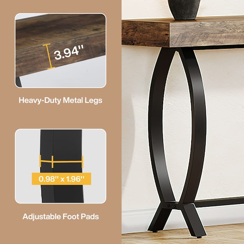 Farmhouse Entryway Table, 78.87 Inches Narrow Console Foyer Table