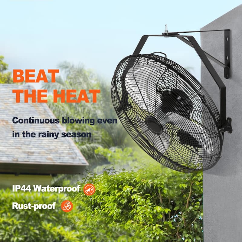 Wall Mount Fan, 18 Inch, 3-speed High Velocity Max, 4150 CFM, Waterproof Industrial Wall Fan, Commercial or Residential