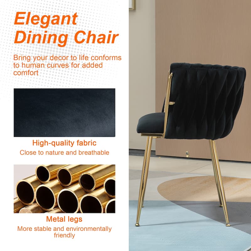 Makeup Chair, Home Backrest Light Luxury Dining Chair, Balcony Table Edge Chair (set of 2)