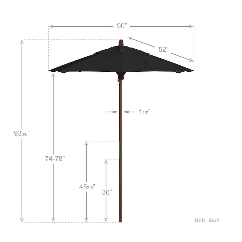 Port Lavaca 7.5ft Round Wood Umbrella by Havenside Home, Base Not Included