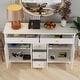 preview thumbnail 12 of 31, Combo Dresser Chest Storage Cabinet Buffet Sideboard White/Black/Grey 59" Buffet Cabinet Sideboard, Multi-Use Console Table