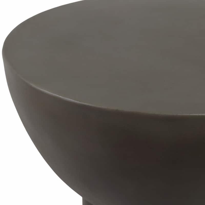 Pottery Cement Accent Table Modern Sculptural Design - 18" Gray - 14" x 14" x 18"