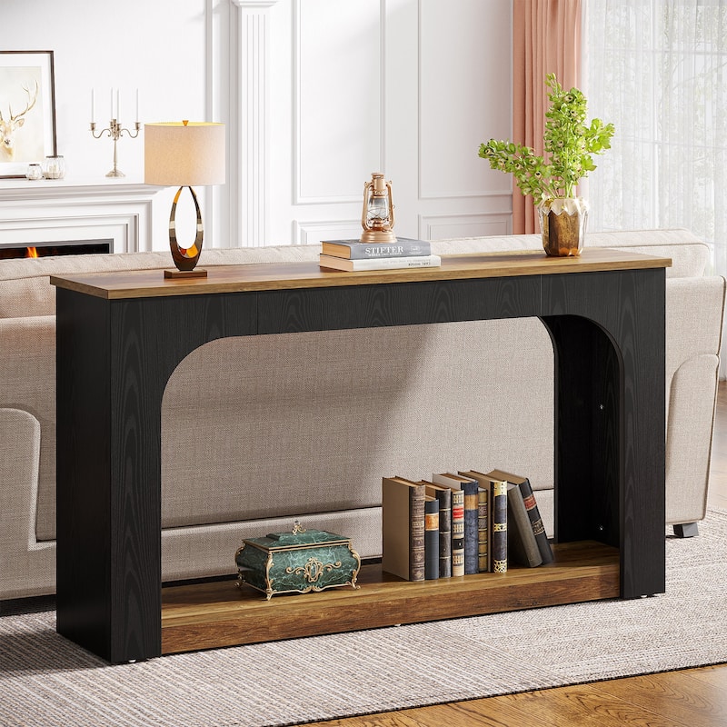 55 Inches Console Table Narrow Sofa Table for Living Room - 11.81"D x 55.11"W x 33.46"H