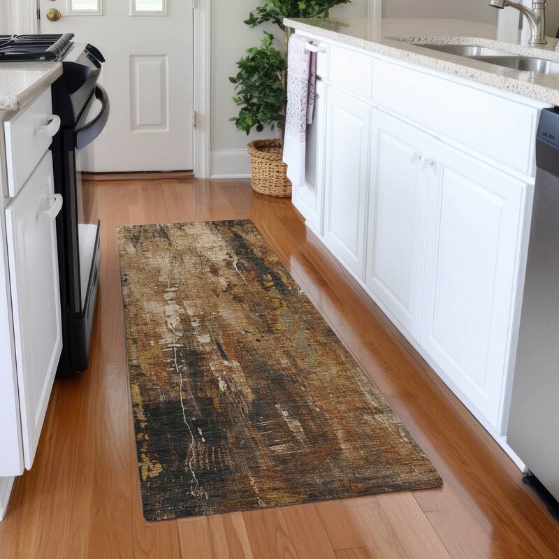 Premium Washable Super Soft Abstract Ombre Mayfield Rug - Taupe - 2'3" x 7'6"