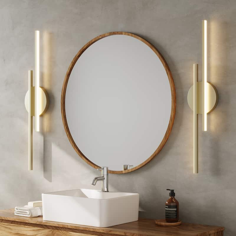 2-PACK Modern Dimmable Metal LED Bathroom Vanity Light - Gold