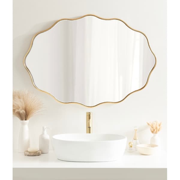 slide 2 of 17, Kate and Laurel Viona Oval Scalloped Mirror