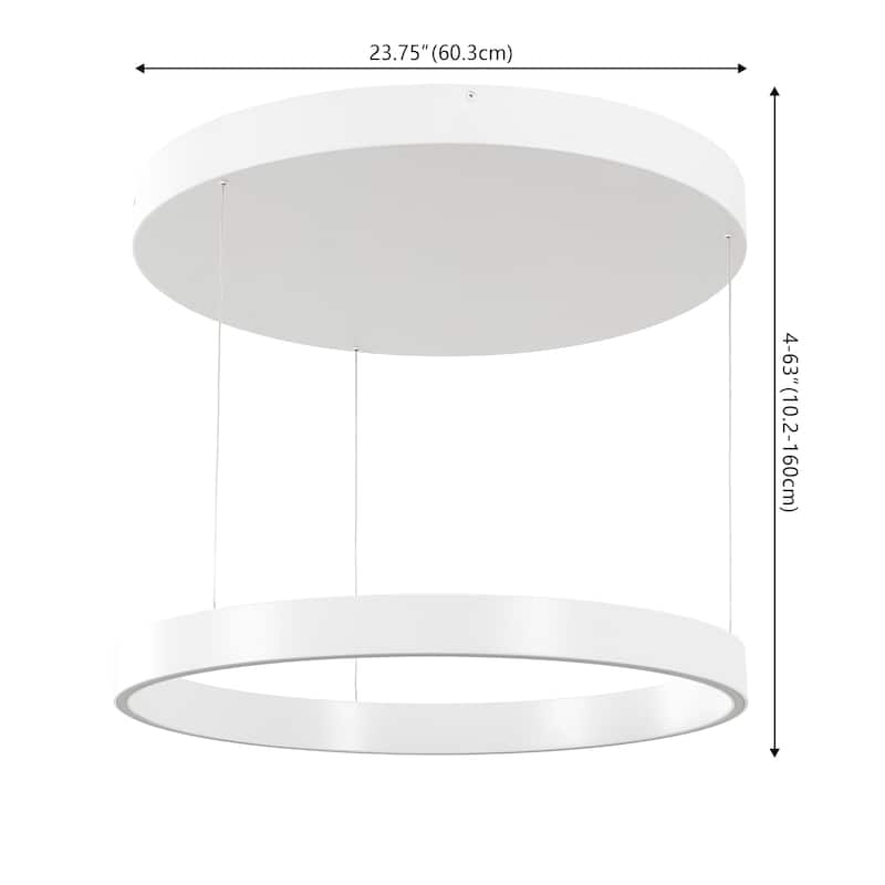 Metal Adjustable Dimmable Ring LED Pendant, By JONATHAN Y - 1-Light