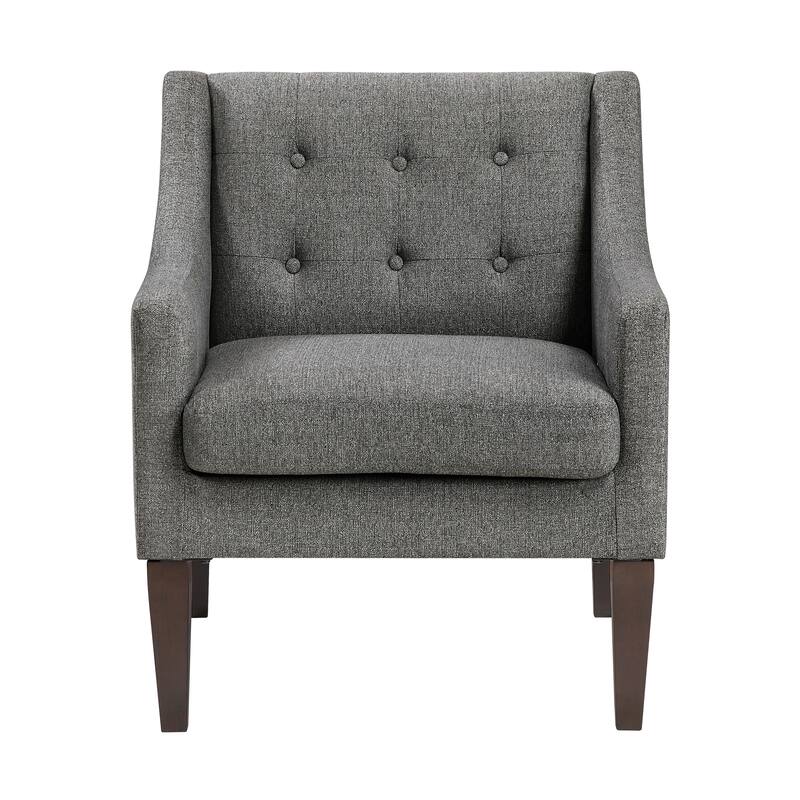 Laertes 26" Textured Fabric Accent Chair - Button-Tufted Chair Back