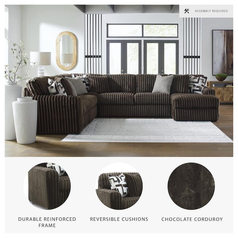 Signature Design by Ashley Midnight-Madness 4-Piece Sectional with Chaise - 151"W x 121"D x 40"H