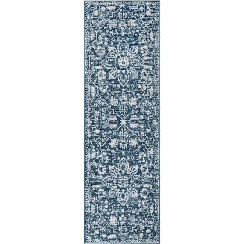 Well Woven Dazzle Disa Vintage Bohemian Oriental Floral Area Rug - 2' 3" x 7' 3" - Light Blue - Runner
