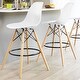 preview thumbnail 45 of 57, Counter Stool With Back Plastic Molded Wooden Eiffel Base For Kitchen Island Hotel Work High Chair