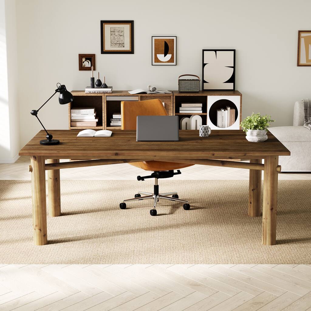 62.99 Inch Solid Wood Home Office Desk