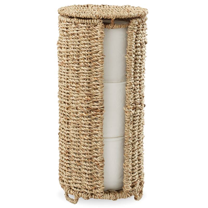 Toilet Paper Roll Holder Stand Bathroom Tissue Storage - Natural - Seagrass