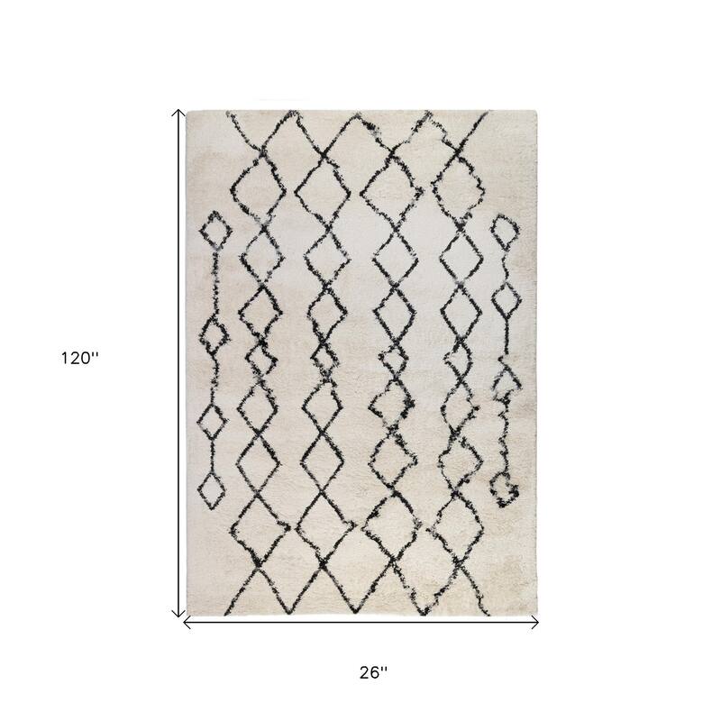 Qavij Geometric Stain Resistant Soft Area Rug By HomeRoots - 10' Runner