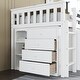 preview thumbnail 11 of 16, Rubber Wood Twin Loft Bed with Pulling-Out Desk,Cabinet,Drawer and Shelf