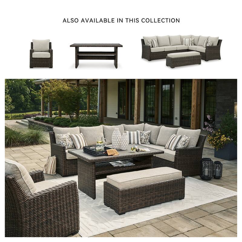 Signature Design by Ashley Brook Ranch Brown Outdoor Multi-use Table - 59" W x 35.5" D x 27.38" H