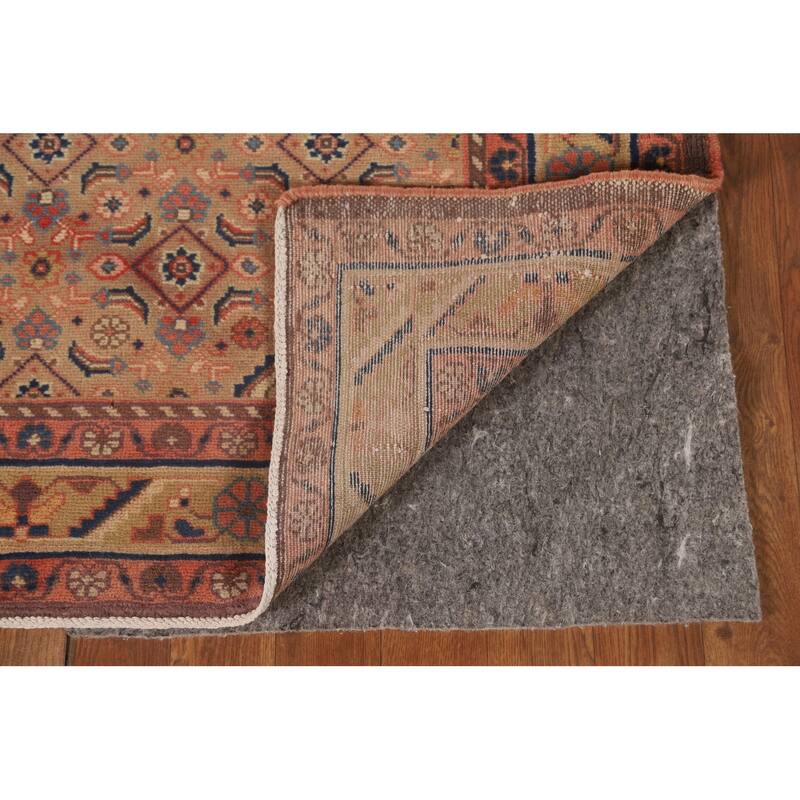 All-Over Mahal Persian Vintage Runner Rug Hand-Knotted Wool Carpet - 3'9" x 13'4"