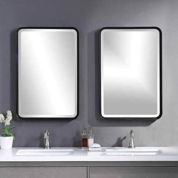 Featured image of post Black Industrial Bathroom Mirror : Contemporary bathroom mirror shapes &amp; sizes.