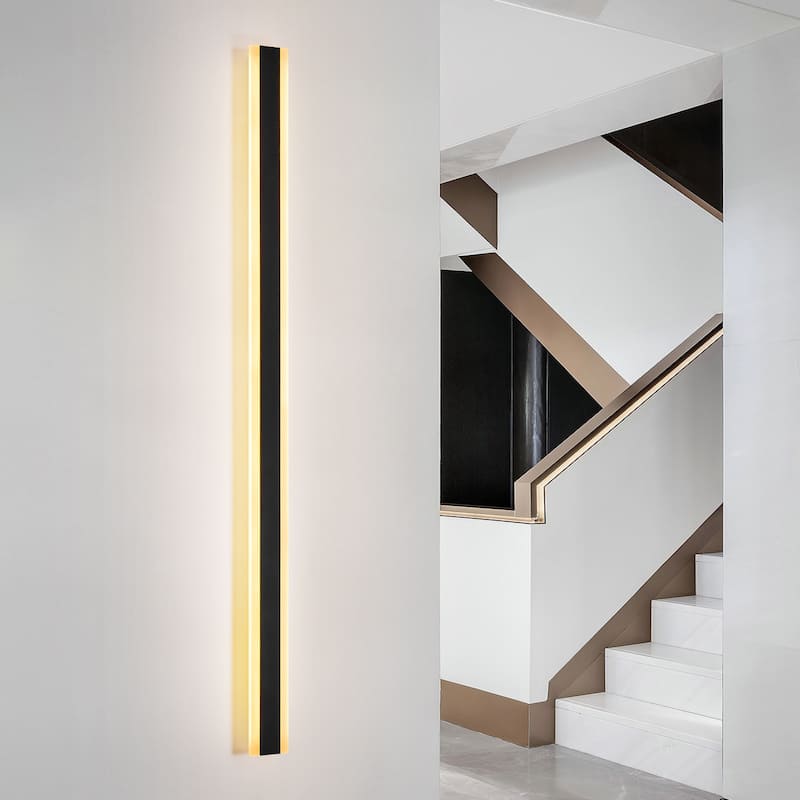 Modern Linear Strip Acrylic Integrated LED 3000K Warm Light IP65 Waterproof Outdoor Wall Lights
