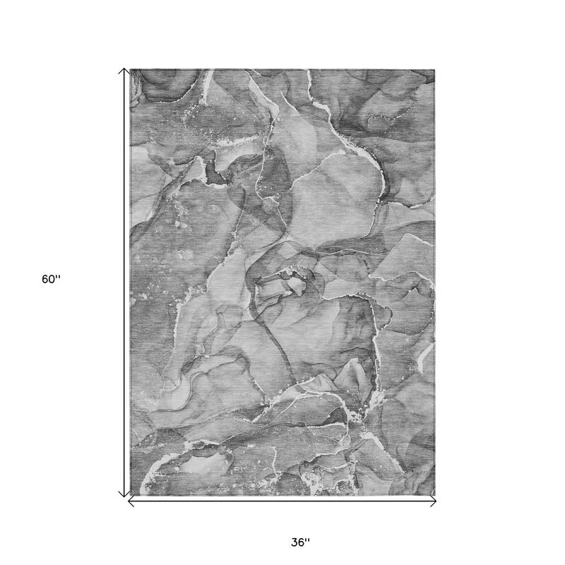 Lalu Artistic Abstract Weather Resistant Blended Style Outdoor Rug