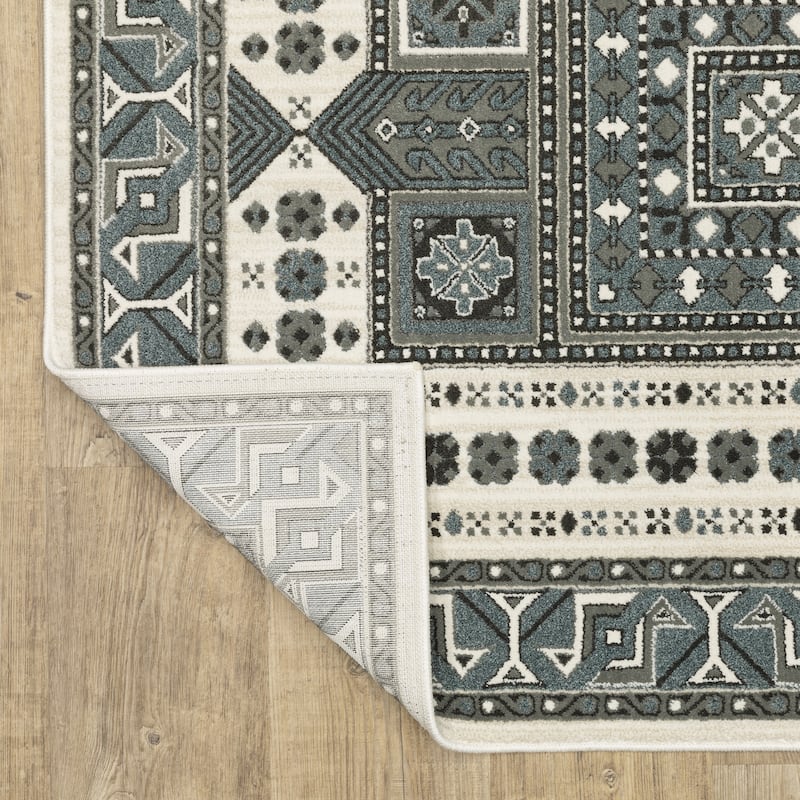 Style Haven Ripley Moroccan Grey/ Blue Mixed Pile Area Rug