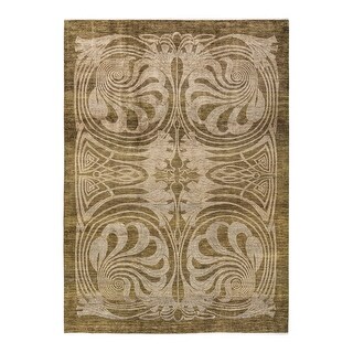 Eclectic, One-of-a-Kind Hand-Knotted Area Rug - Green, 8' 10" x 12' 5" - 9 X 12
