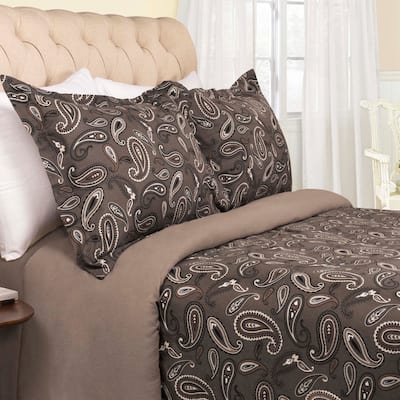Vintage Floral Paisley Flannel Cotton Duvet Cover Set by Superior