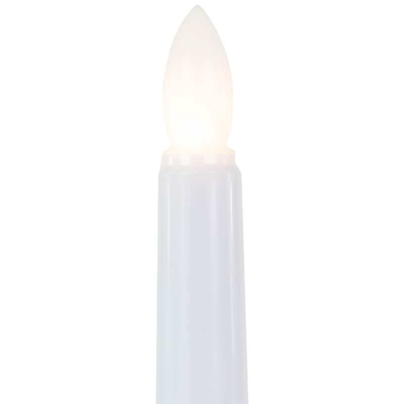 Set of 6 White and Gold Christmas Candle Lights 9.5"