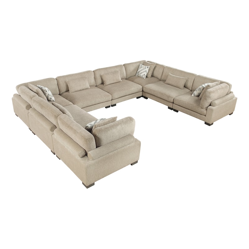 Abbeville Microfiber 8-Piece Modular Sectional - Brown