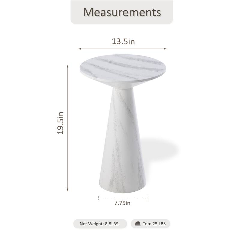 COZAYH Farmhouse Pedestal End Table, Round Martini Table Wood Plant Stand Rustic Small Drink Table for Living Room, Bedroom