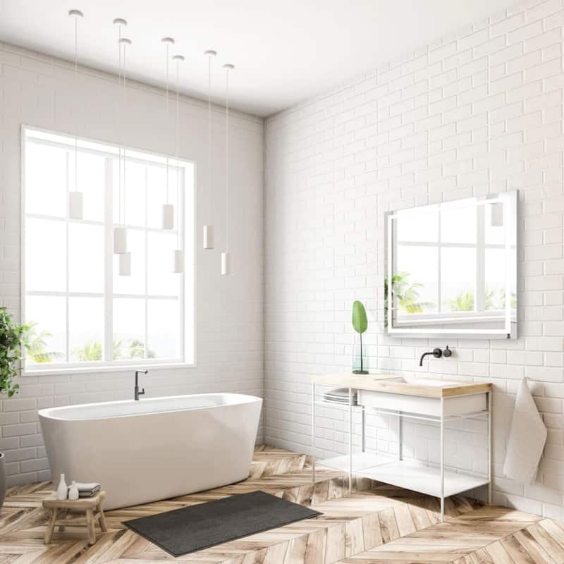 Modern Mirrors Aura Bathroom Mirror with LED Lights and Dimmer Switch